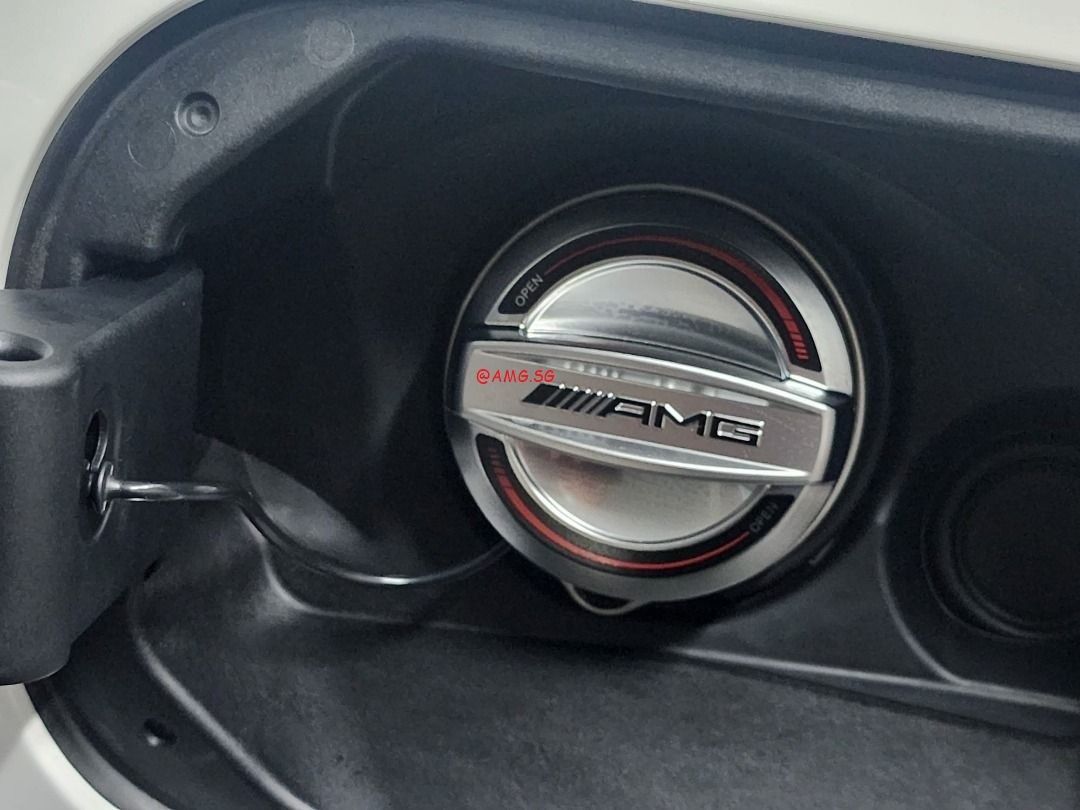 AMG Fuel Filler Cap Chrome Red Genuine Original MercedesAMG, Car