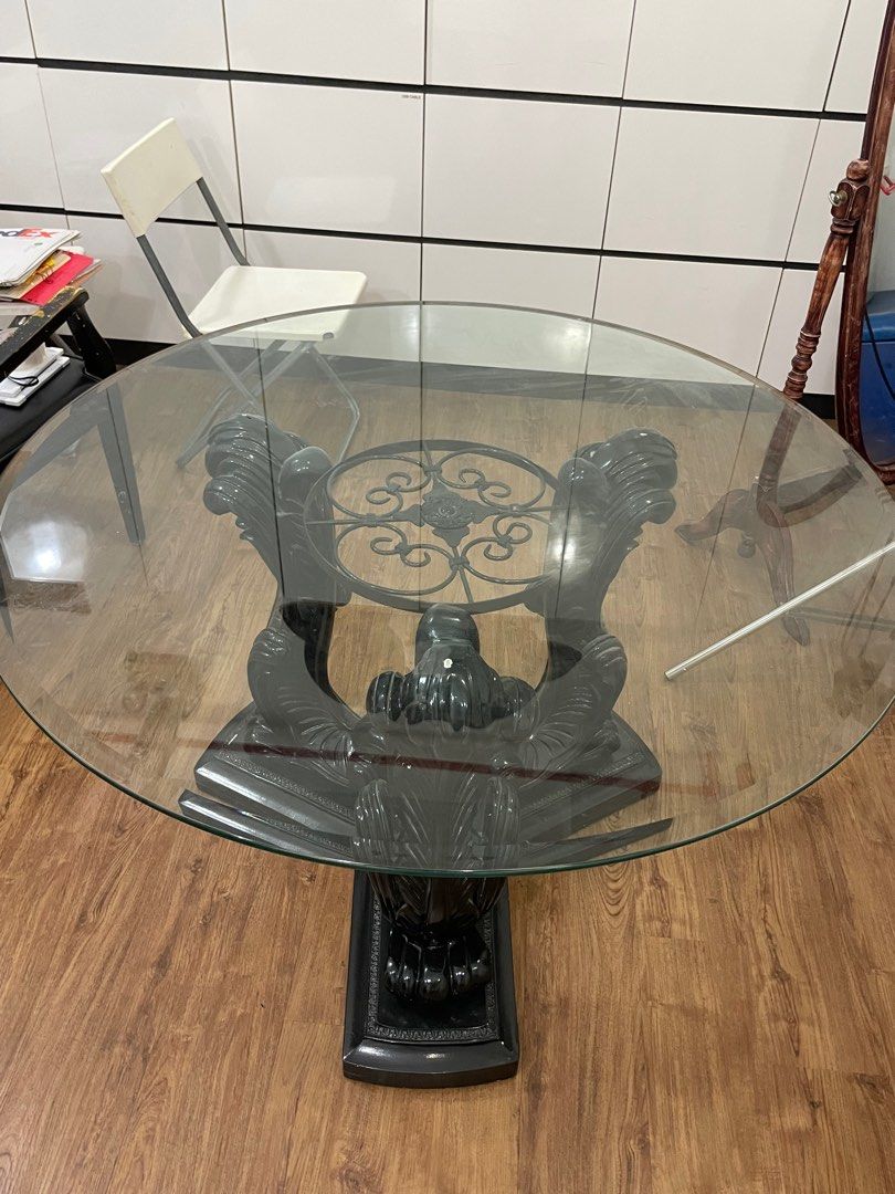 Antique glass table, Furniture & Home Living, Furniture, Tables & Sets