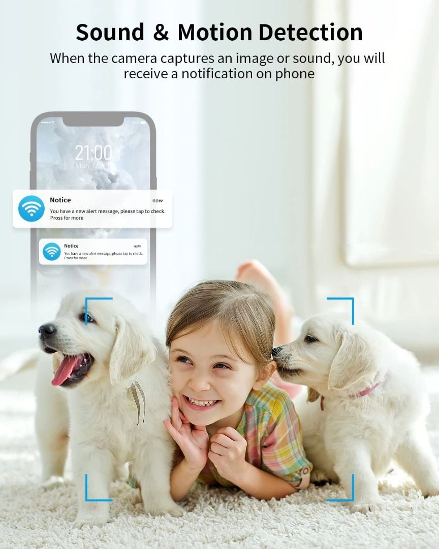 B2945 Baby Monitor with Camera 1080P WiFi Camera for Home Security 2 Way Audio for Indoor Security Camera Motion Detection for Pet camera for