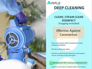 BABY, PET & ECO-FRIENDLY DEEP CLEANING SERVICES (DISINFECT / FOGGING / STEAM CLEAN)