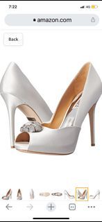 Badgley Mischka Women's Pearla Platform Pump White Wedding Heels Shoes