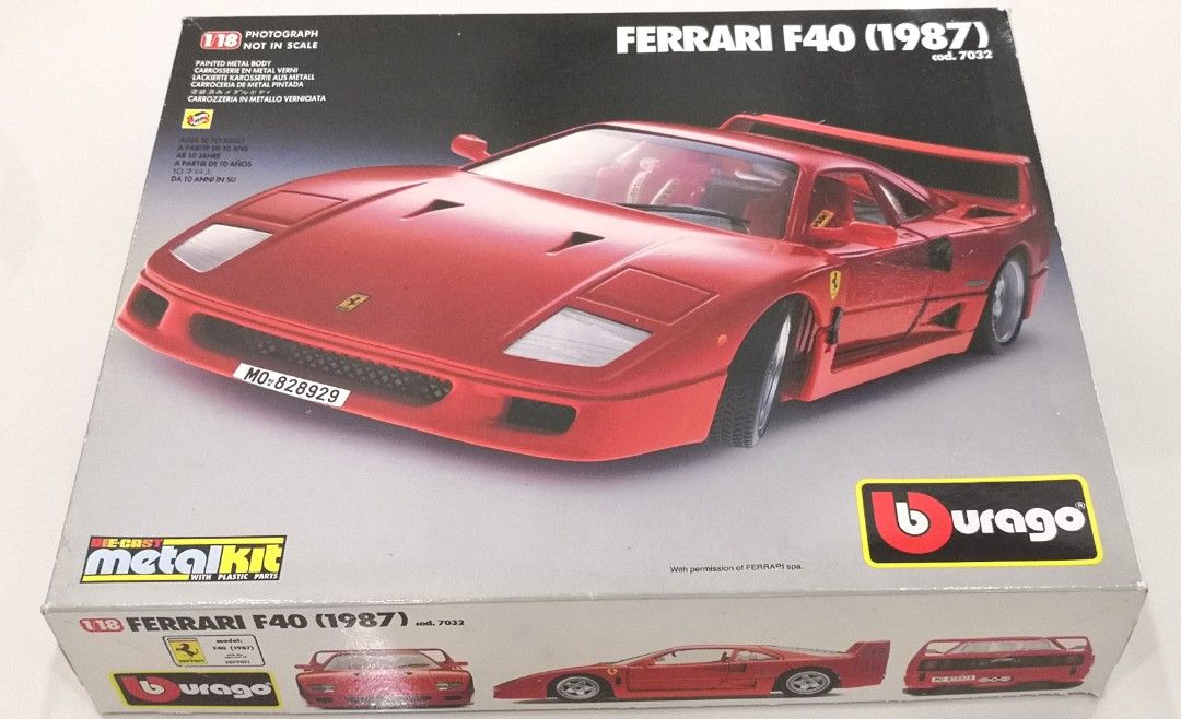 Bburago 1 18 Ferrari F40 Diecast Kit Rare Collector Item
