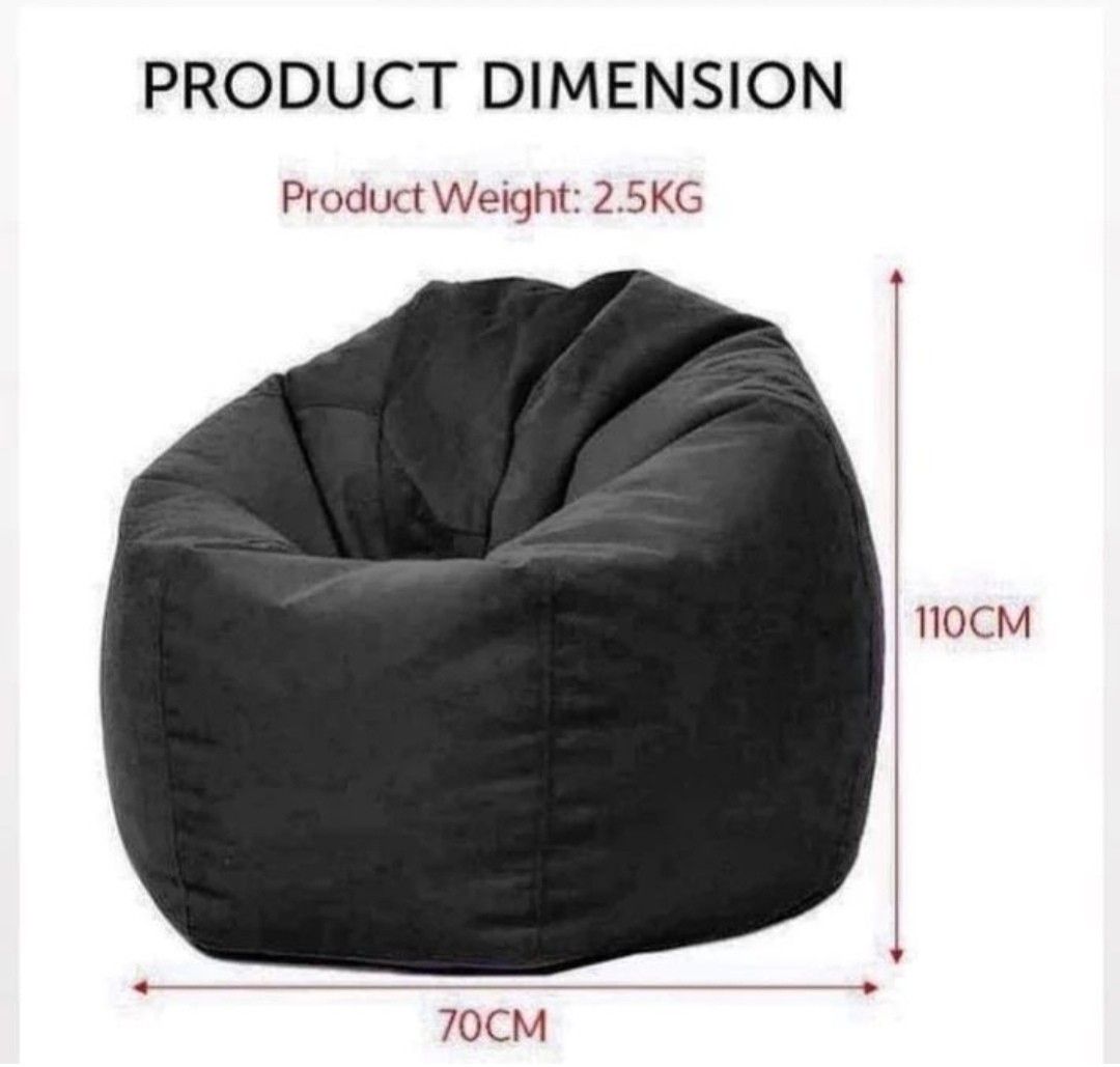 Ready Stock] Adults Large Bean Bag Lazy Cozy Beads Sofa Chair Durable Water  Repellent Breathable BEAN BAG (XL Size) 2.5kg+/- Filling Solid Living Room  Decor | Lazada