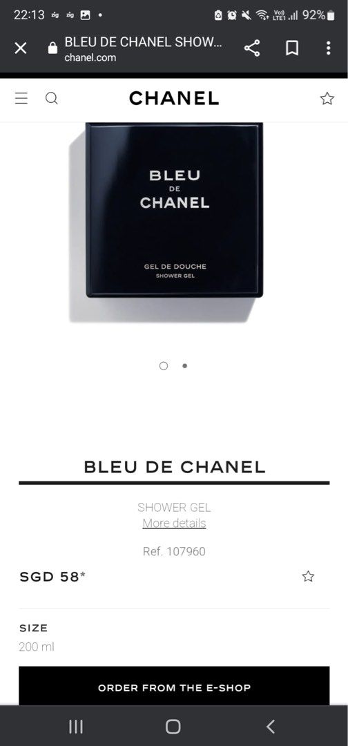 BNIB Chanel bleu shower gel, Beauty & Personal Care, Bath & Body