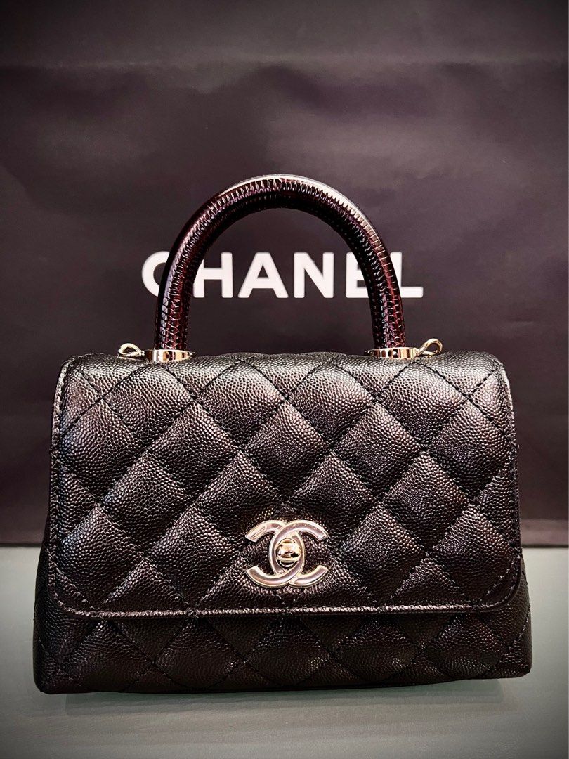 BNIB: Chanel Coco Handle Mini Black Caviar (red handle), Luxury, Bags &  Wallets on Carousell