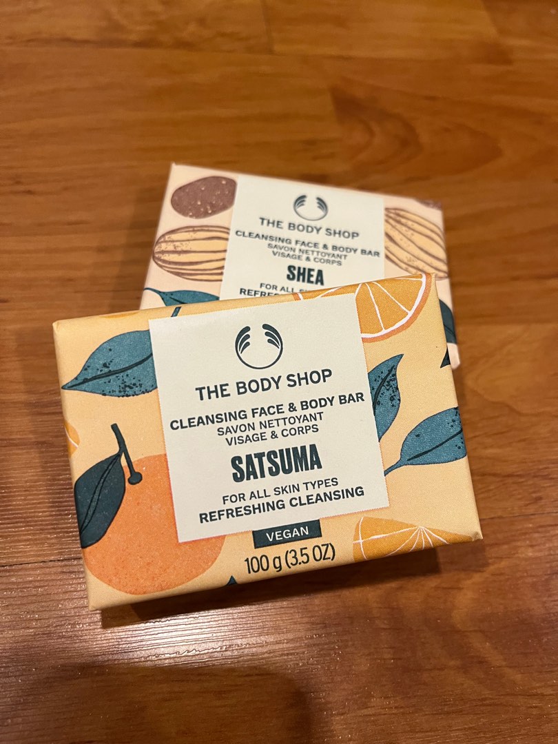 Body shop satsuma and Shea face and body cleansing bar soap, Beauty