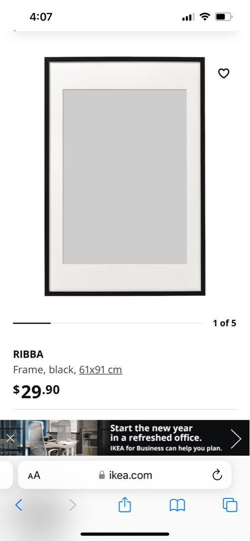 RIBBA Marco, negro, 30x40 cm - IKEA
