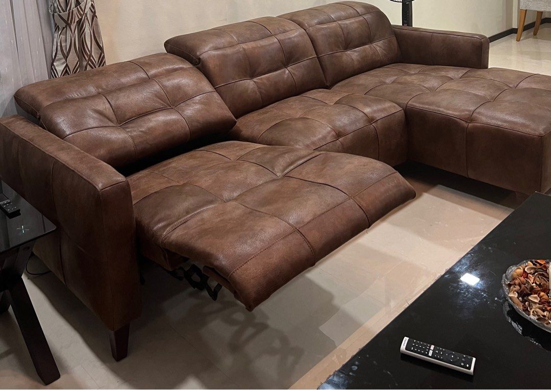 [BRAND NEW] L SHAPE LEATHER SOFA, Furniture & Home Living, Furniture