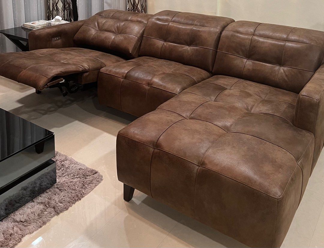 [BRAND NEW] L SHAPE LEATHER SOFA, Furniture & Home Living, Furniture