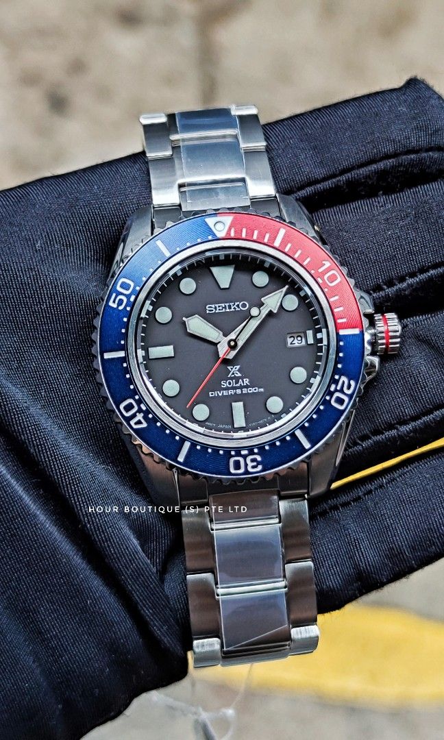 Brand New Seiko Prospex Pepsi Blue Red Solar Divers Men's Watch SNE591P1,  Men's Fashion, Watches & Accessories, Watches on Carousell