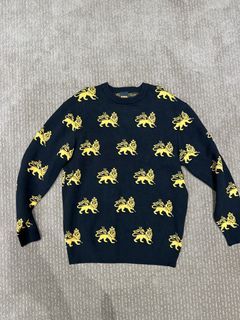 Butter goods sweatshirt lion print wool knit