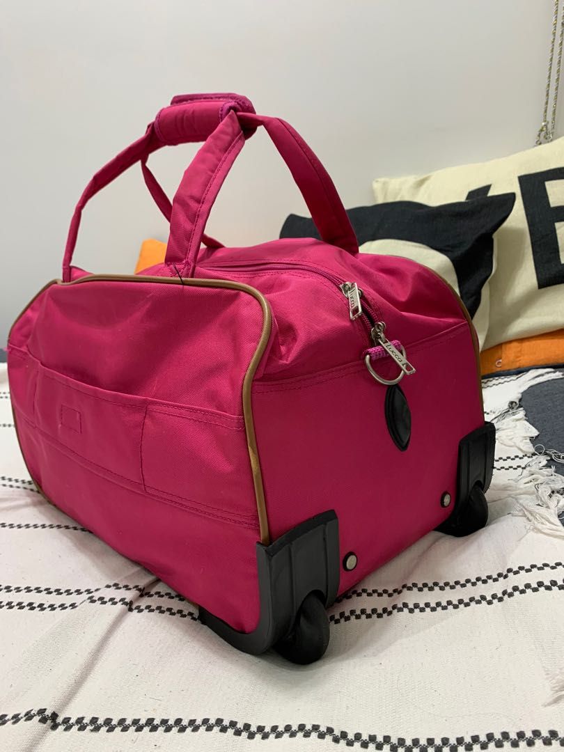 Carry on luggage Weekender Overnight bag fuchsia lightweight, Hobbies & Toys, Travel, Luggage on