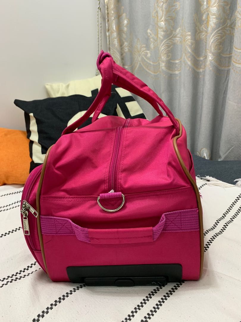 Carry on luggage Weekender Overnight bag fuchsia lightweight, Hobbies & Toys, Travel, Luggage on