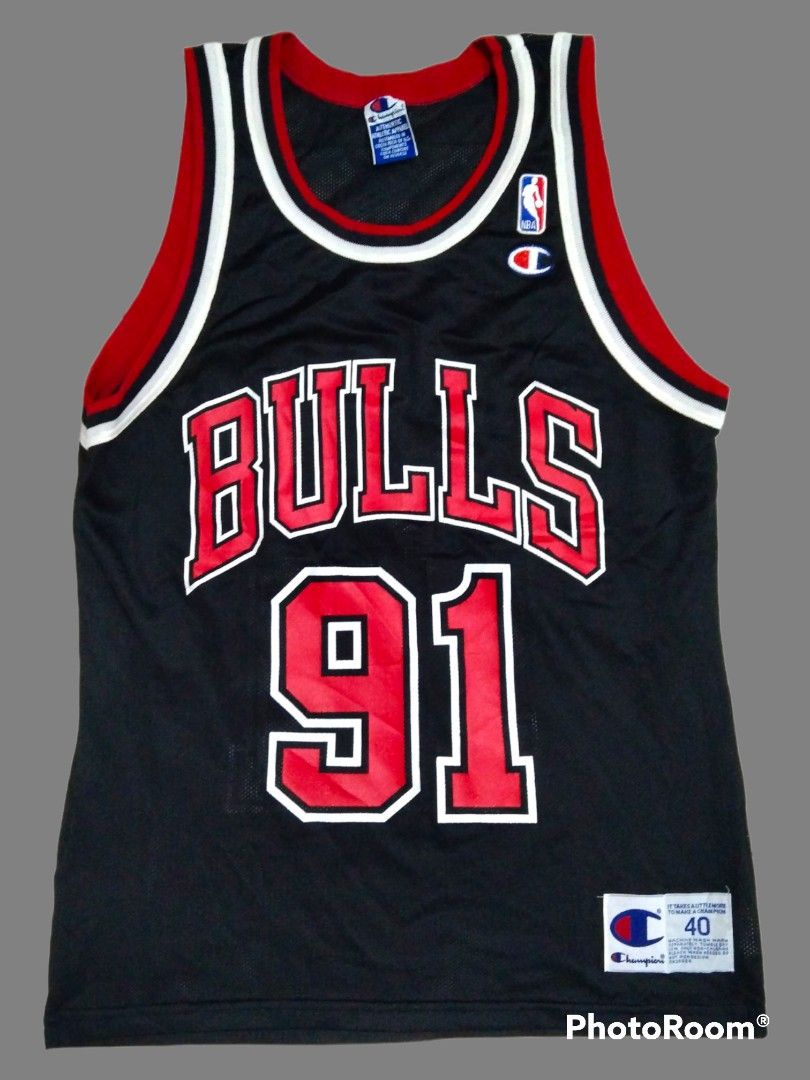 Champion Chicago bulls nba rodman 91 jersey Men s Fashion Tops