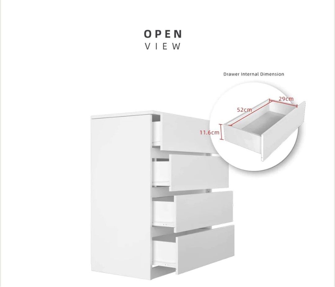 Chest drawer 4 layers(small size), Furniture & Home Living, Furniture