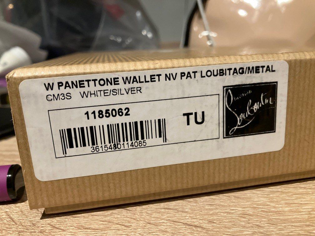 Christian Louboutin W Panettone Wallet Metallic Silver Multi-Colored Spikes