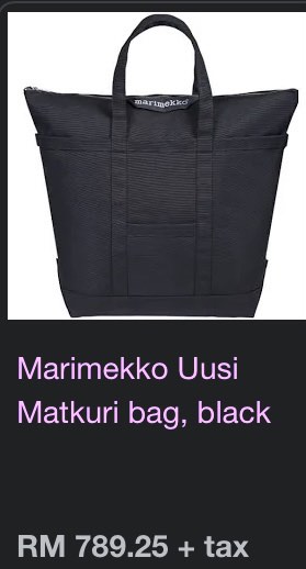 Classic Marimekko Uusi Matkuri tote bag/work bag/weekender travel bag/  shoulder bag canvas, Women's Fashion, Bags & Wallets, Tote Bags on Carousell