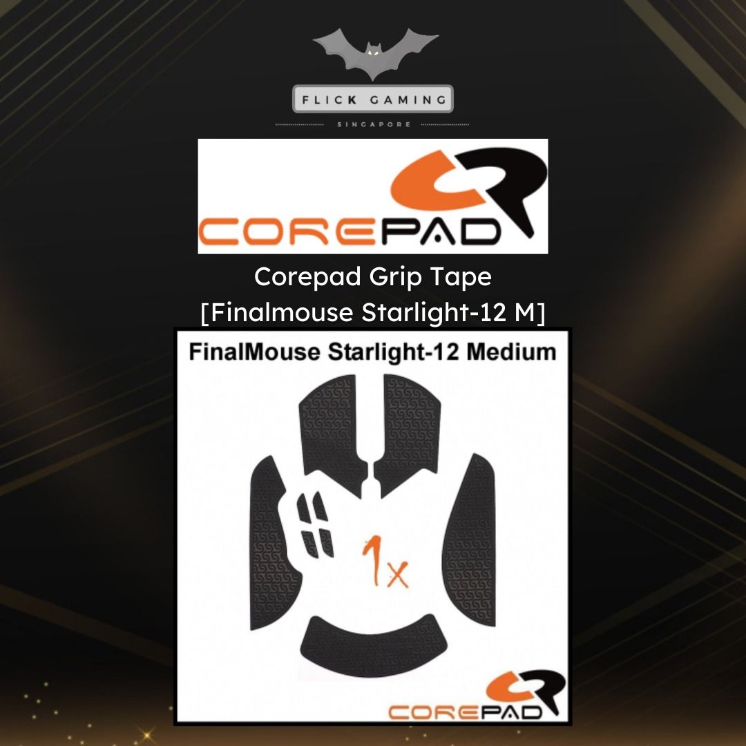 Corepad Grip Tape for Finalmouse Starlight12 Medium [Black], Computers