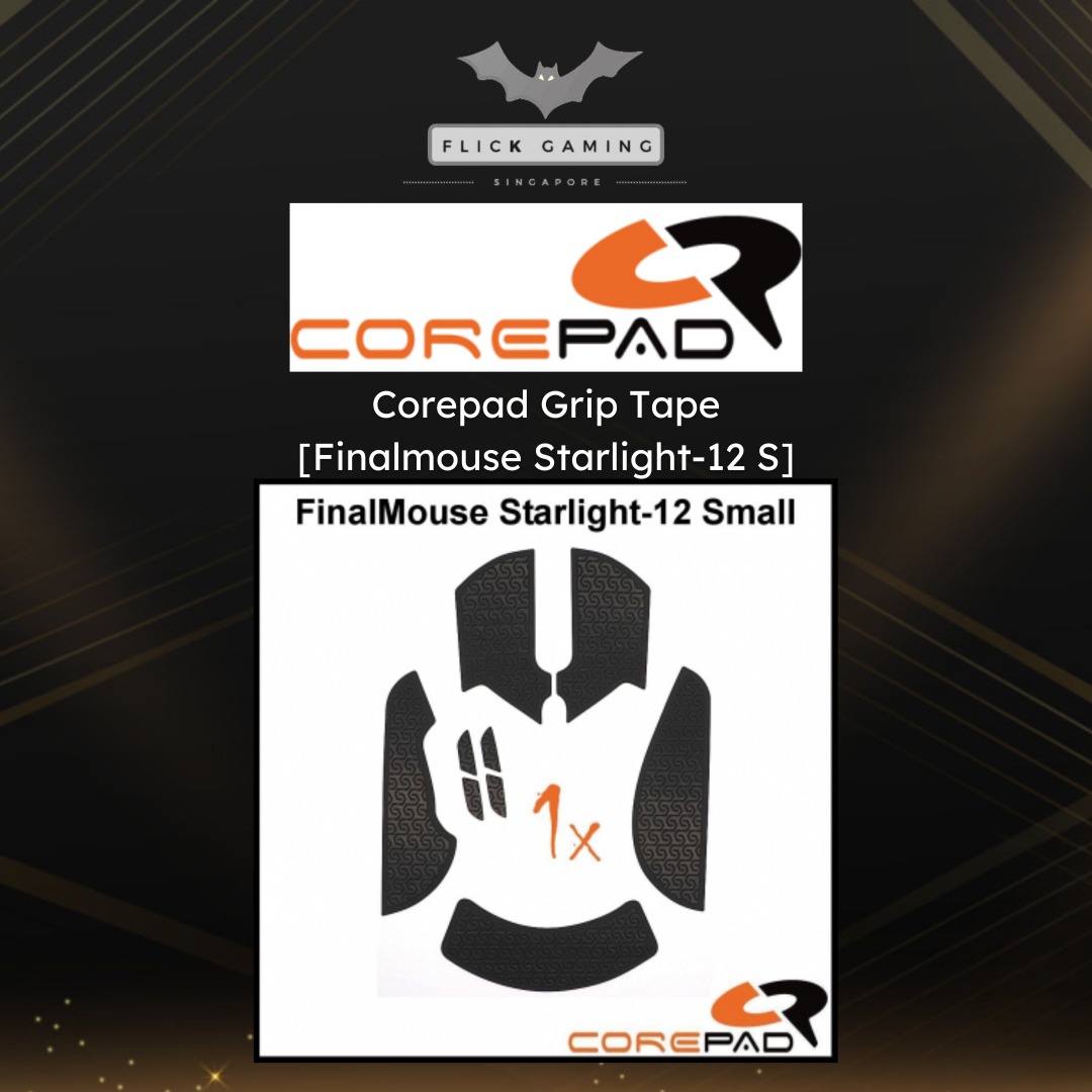 Corepad Grip Tape for Finalmouse Starlight12 Small [Black], Computers