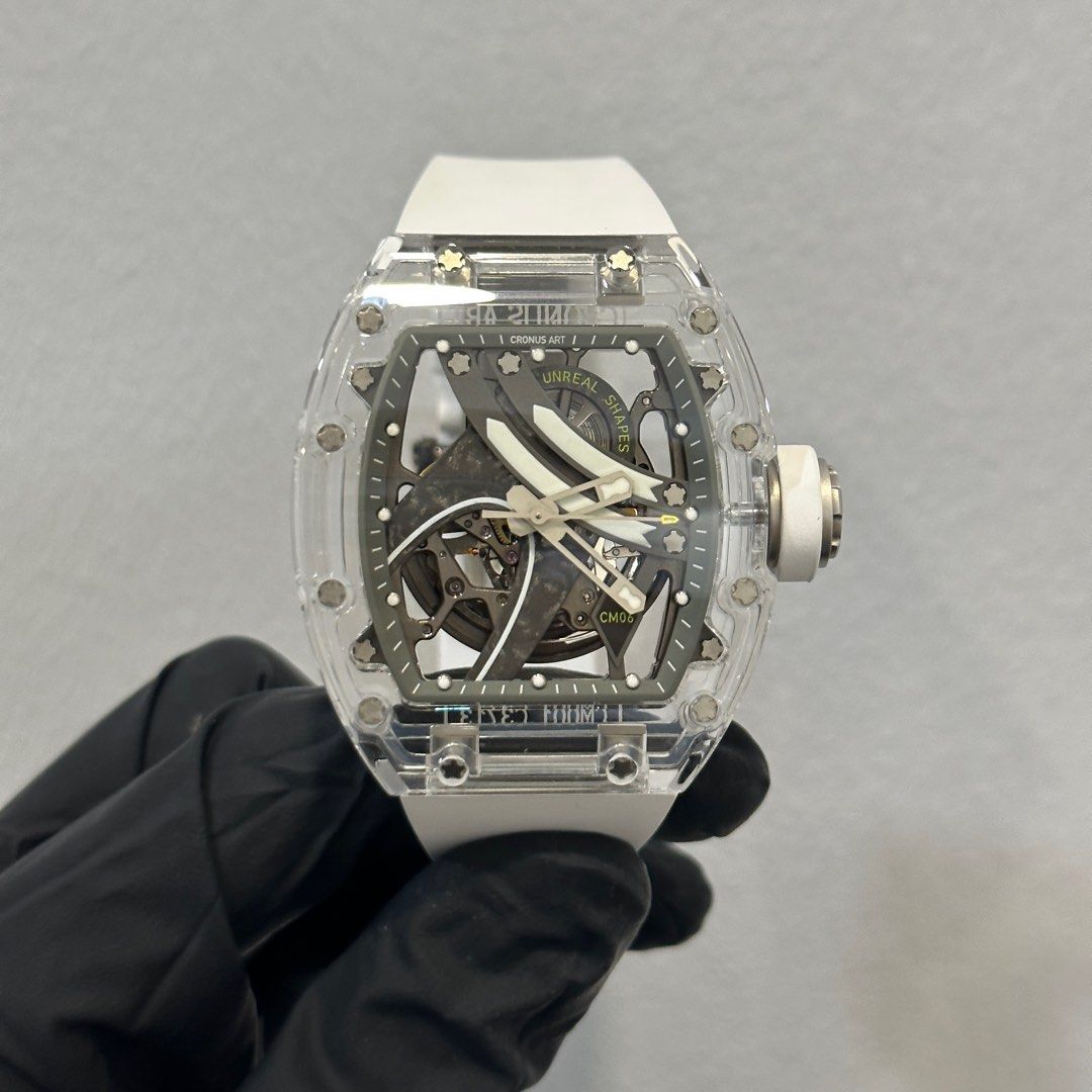 Cronus Art Crystall Glass Tonneau Watch Full White Cronusart, Men's ...