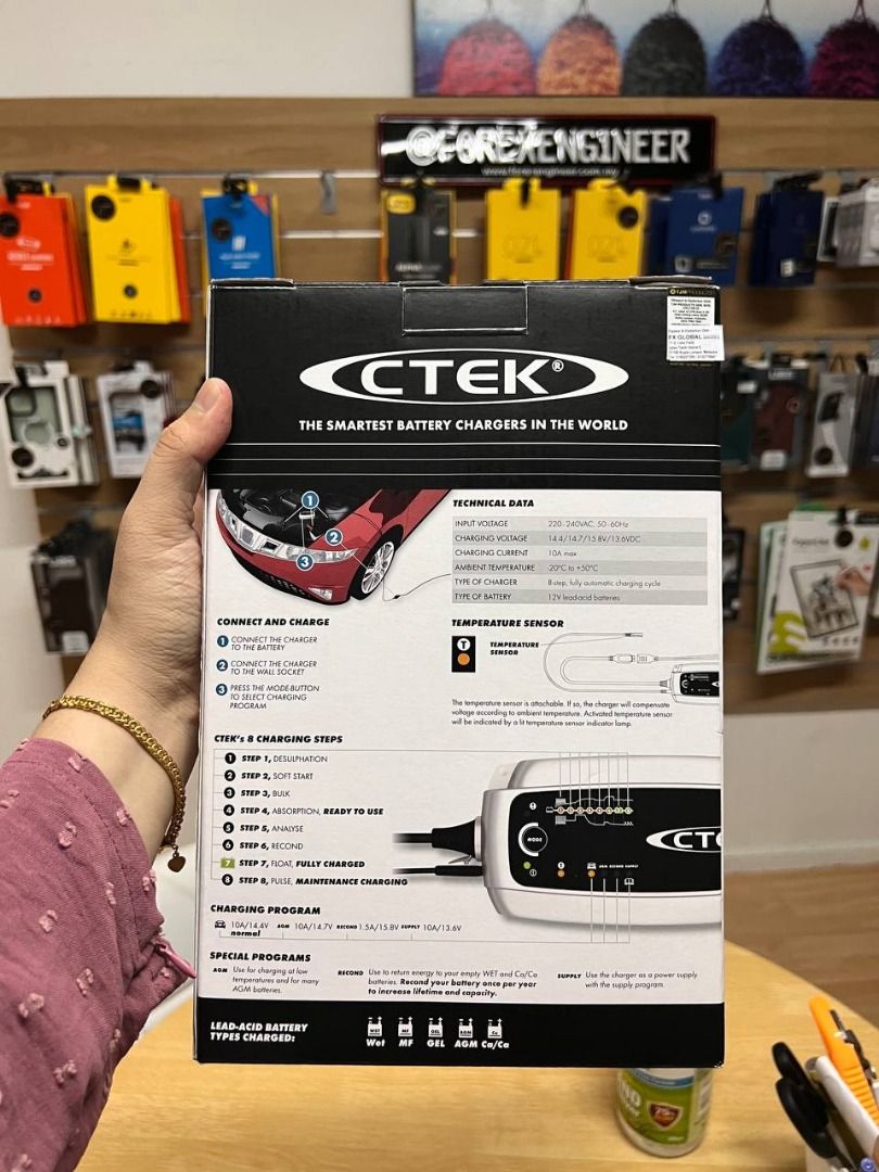 CTEK - MXS 10 Smart Battery Charger + 2 Years Warranty (Barcode :  7350009568180 ), Mobile Phones & Gadgets, Mobile & Gadget Accessories,  Cases & Covers on Carousell