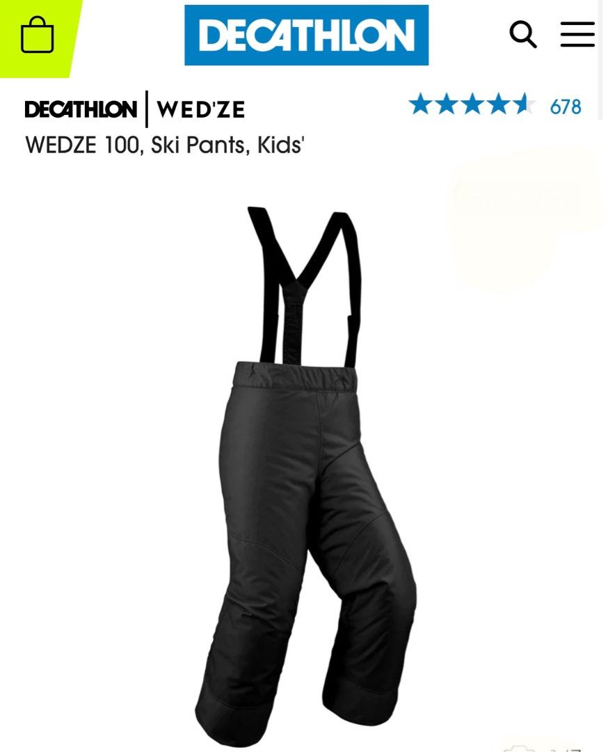 Decathlon Kids Ski Pant 100, Sports Equipment, Sports & Games, Water
