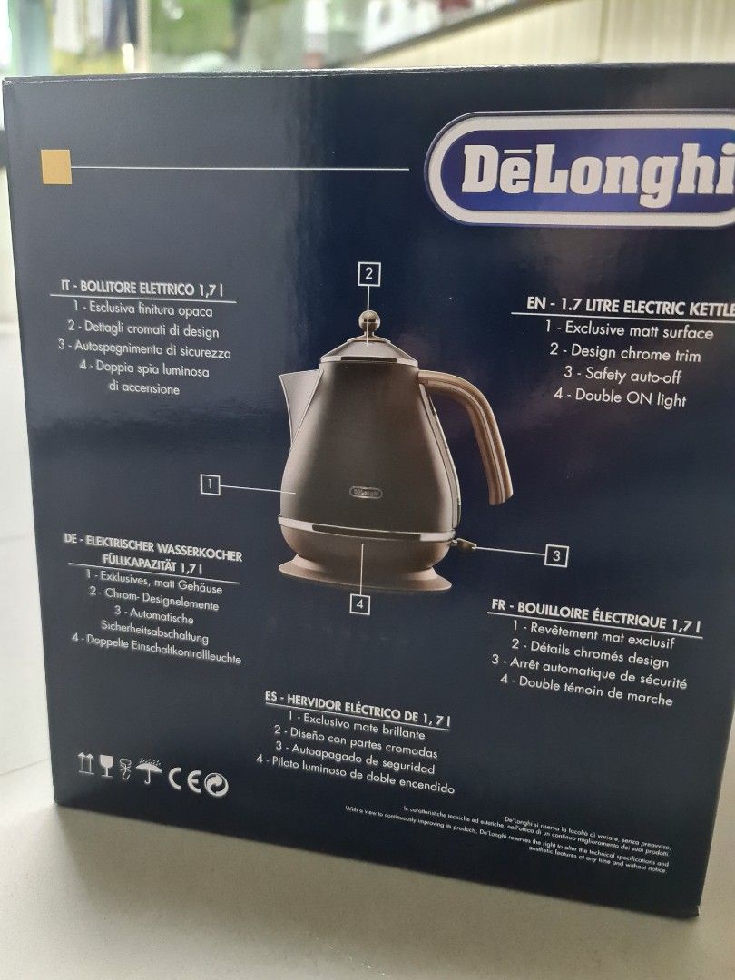 Delonghi Icona Vintage Black Kettle, TV & Home Appliances, Kitchen