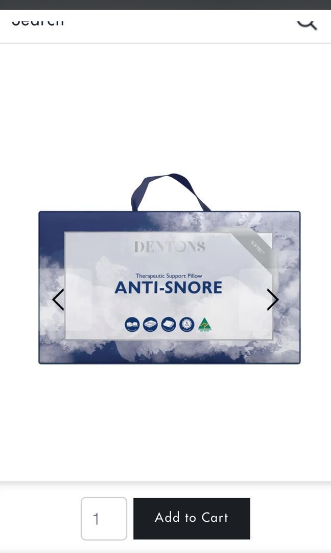 Denton Anti Snore Pillow Furniture Home Living Bedding