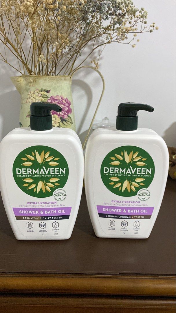 DermaVeen Extra Hydration Shower and Bath Oil 1 Litre, Beauty