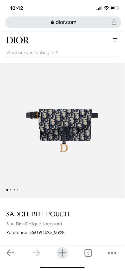 Saddle Belt Pouch Blue Dior Oblique Jacquard