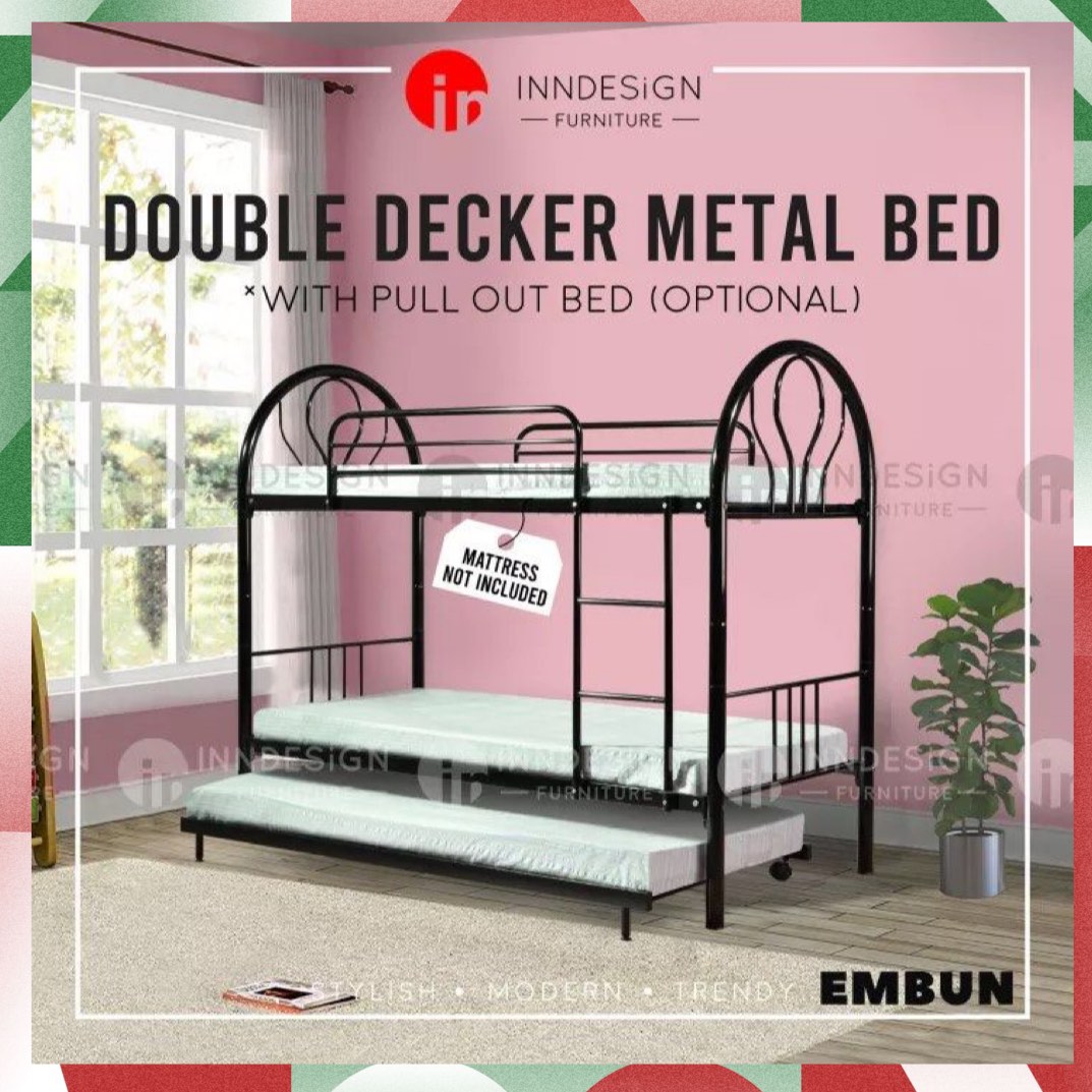 Double Decker Bed / bunk bed / pull out bed optional, Furniture & Home