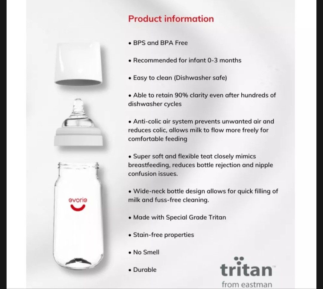 Evorie Milk Bottles, Babies & Kids, Nursing & Feeding, Breastfeeding