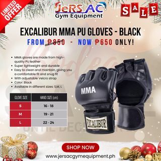Excalibur MMA PU Gloves - Black