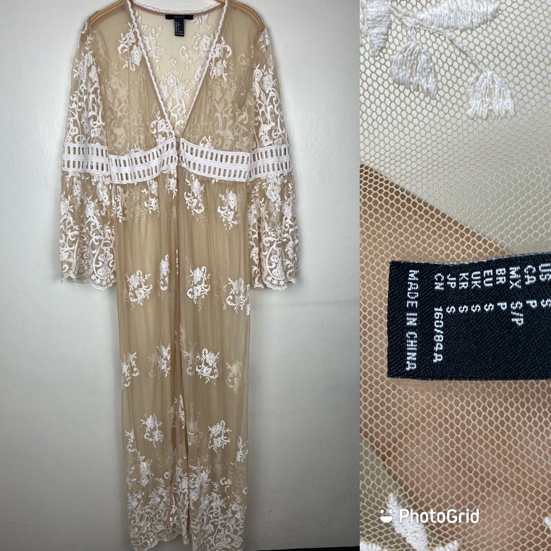 Forever 21 embroidered lace maxi dress shop