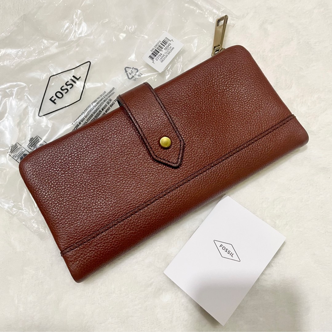 Fossil Lainie Clutch Medium Brown Purse Wallet Women s Fashion