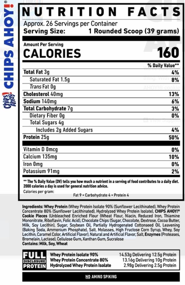 GHOST WHEY X CHIPS AHOY! (WHEY PROTEIN POWDER), 健康及營養食用品, 健康補充品, 健康補充品