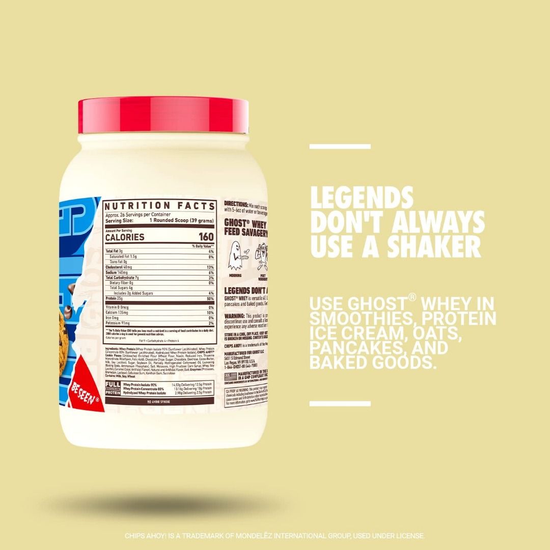GHOST WHEY X CHIPS AHOY! (WHEY PROTEIN POWDER), 健康及營養食用品, 健康補充品, 健康補充品