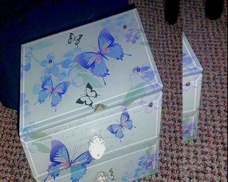 Glass butterfly jewllery box