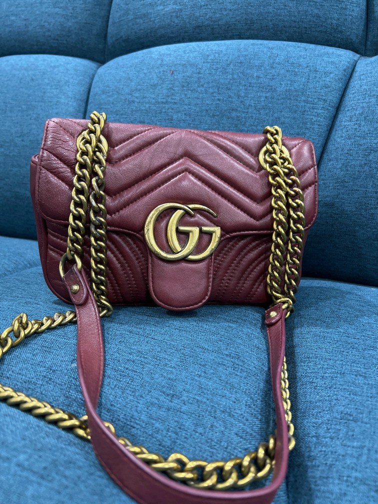 Gucci Maroon, Luxury, Bags & Wallets on Carousell