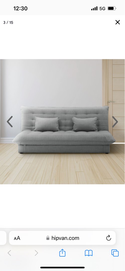 Hipvan Tessa 3 Seater Storage Sofa Bed - Pigeon Grey, Furniture & Home ...