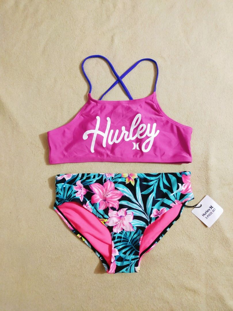 HURLEY 3 in 1 BIKINI SWIMSUIT SET, Women's Fashion, Swimwear, Bikinis