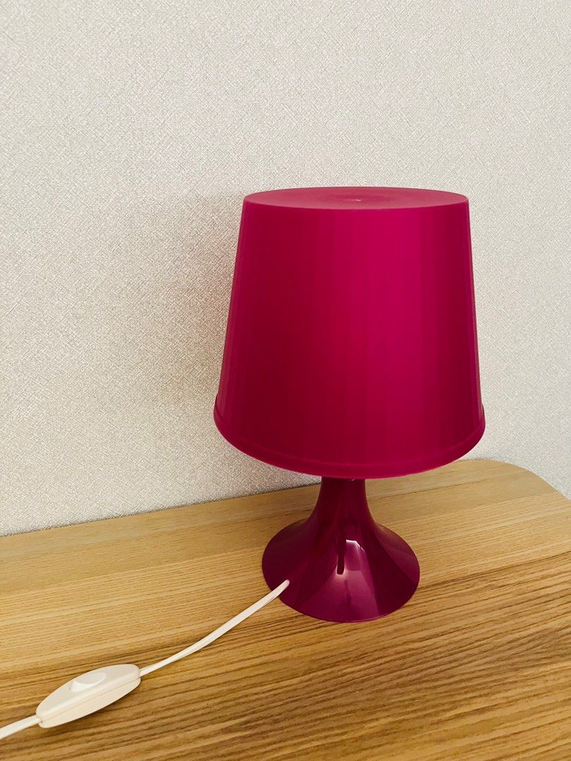 IKEA LAMPAN Table Lamp pink 29cm, Furniture & Home Living, Lighting