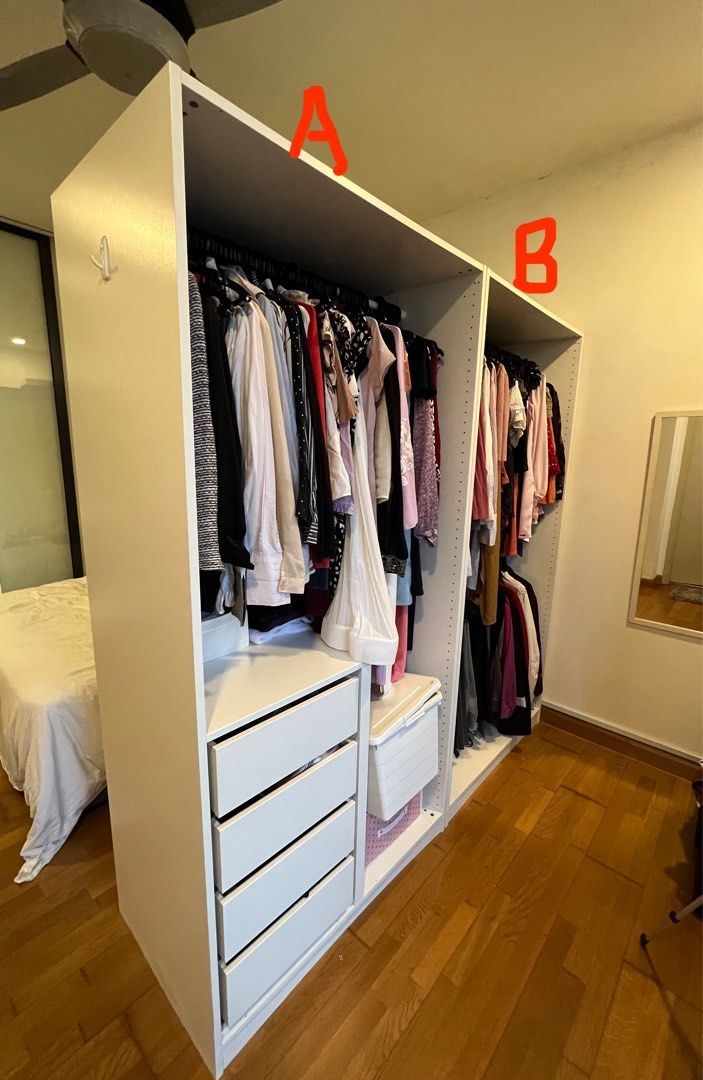 IKEA PAX Open Closet Wardrobe Combination, Furniture & Home Living, Furniture, Shelves, Cabinets ...