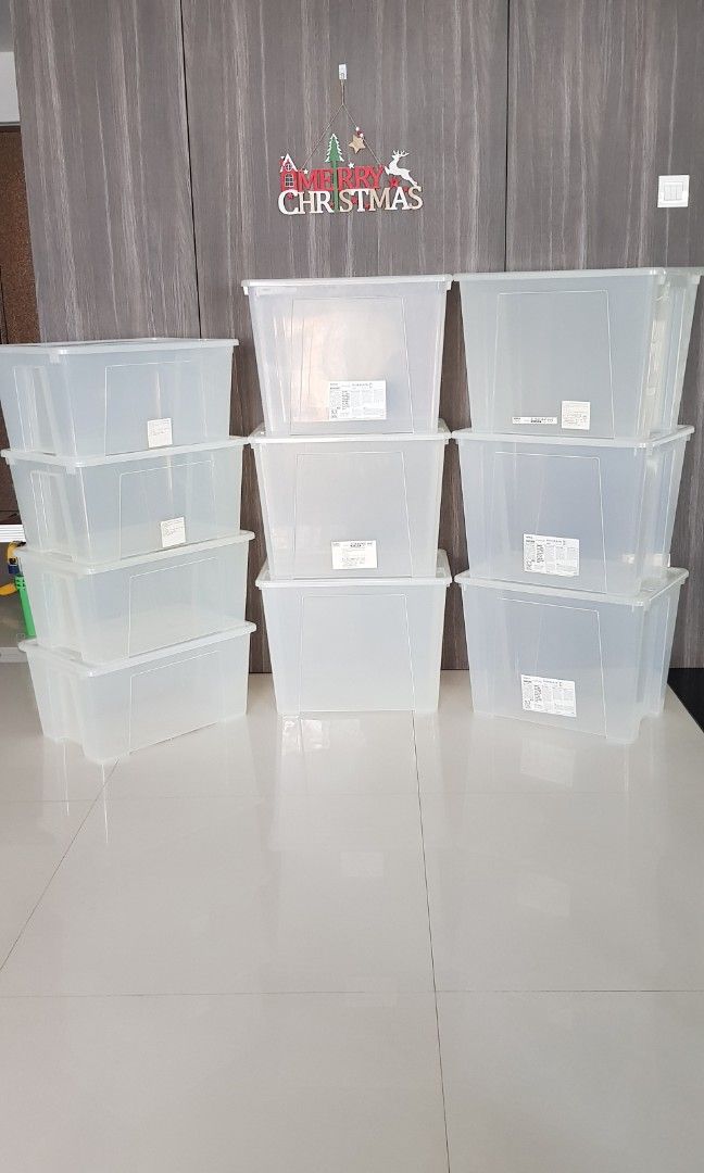 10 IKEA Plastic Empty Containers, Furniture & Home Living, Home