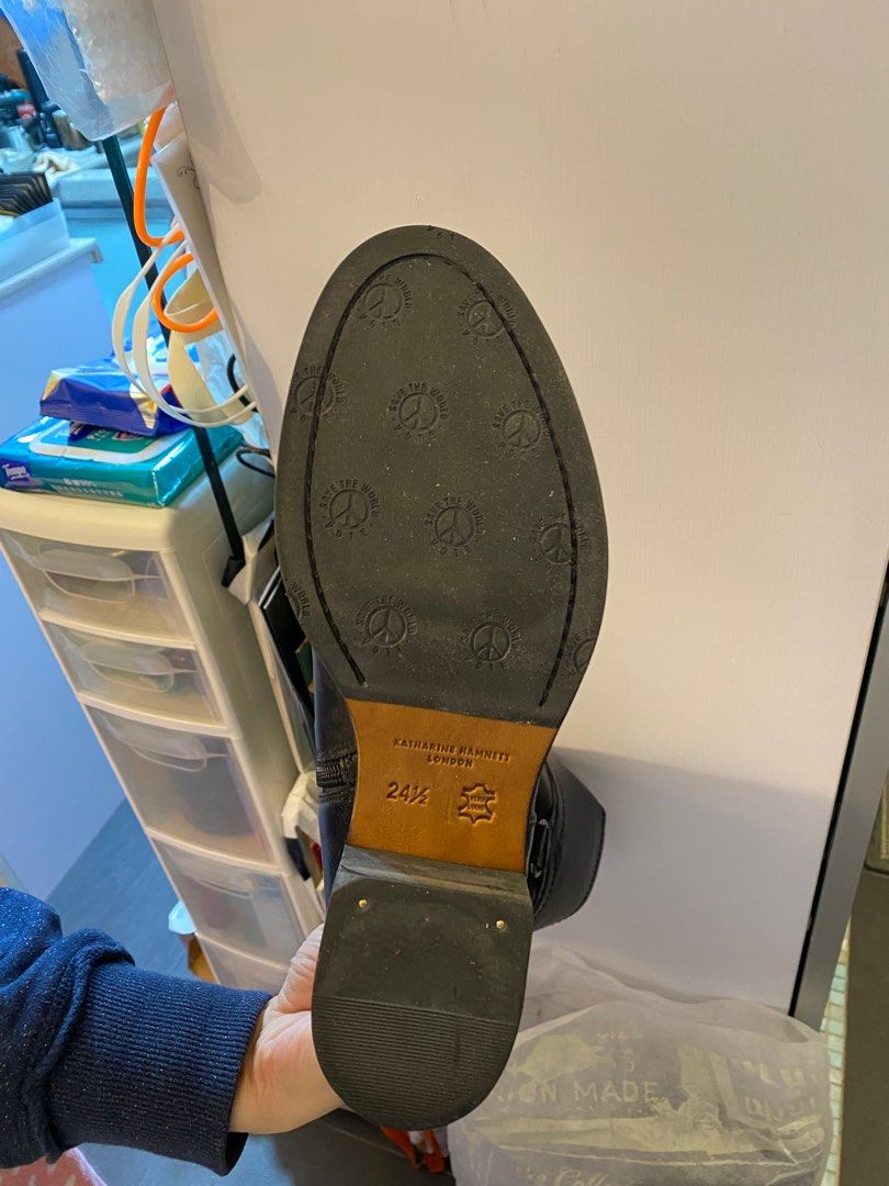Katharine Hamnett leather boot size 24.5 近乎全新只限九龍灣地鐵站
