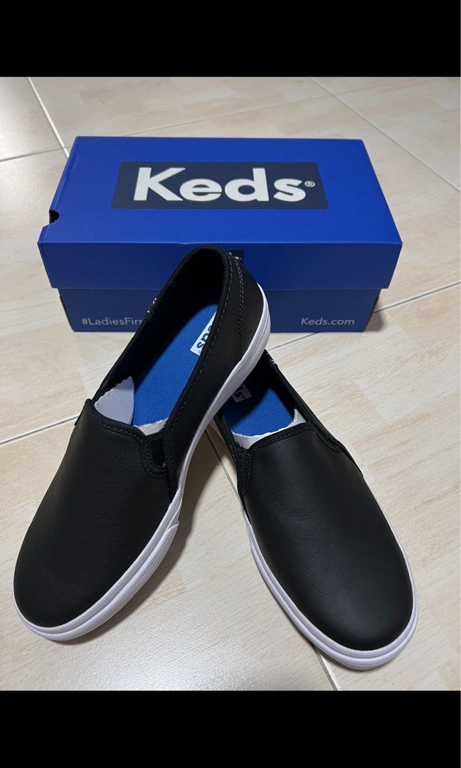 Keds double decker leather black shop
