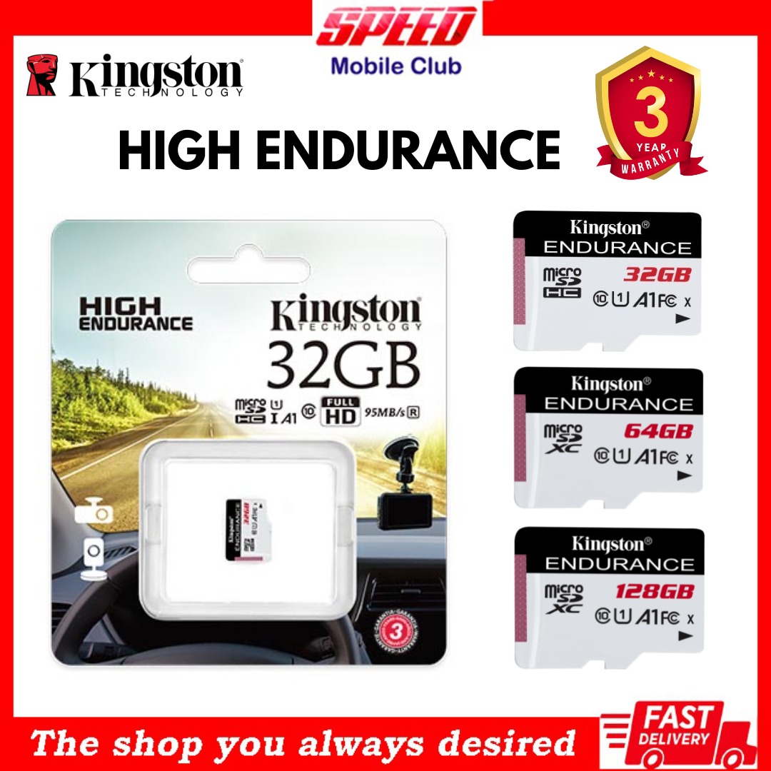 Kingston High Endurance SDCE 32GB 64GB 128GB MicroSD Card Up To R/95MBs ...