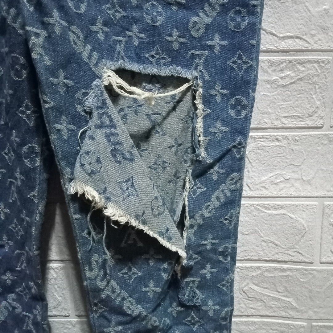 Louis Vuitton x Supreme - Monogram Denim Blue Jeans