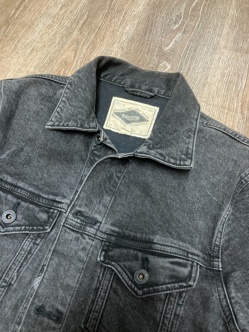 Lucky Black Denim Jacket Men s Fashion Coats Jackets and Outerwear on Carousell