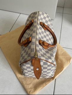 lv Speedy 25cm White Azure, Women's Fashion, Bags & Wallets, Shoulder Bags  on Carousell